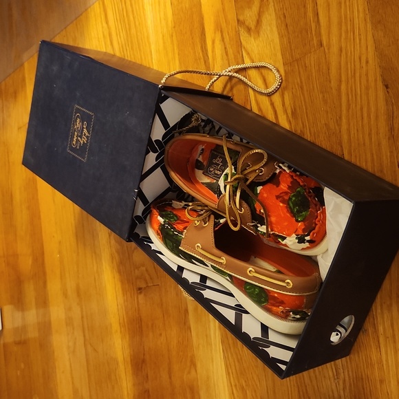 Sperry Top Sider x Milly floral limited edition boat shoes women's size 7 - Picture 5 of 6